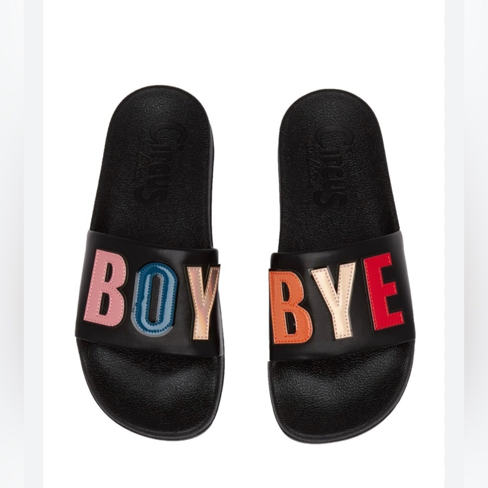 CIRCUS BY SAM EDELMAN FLYNN BLACK BOYBYE Colorful Slide Sandals Women’s US Sz 7